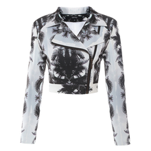 Load image into Gallery viewer, Printed Jersey Biker Jacket
