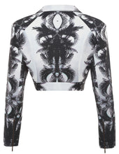 Load image into Gallery viewer, Printed Jersey Biker Jacket