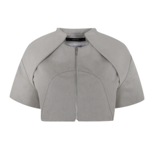 Load image into Gallery viewer, cream denim cropped jacket