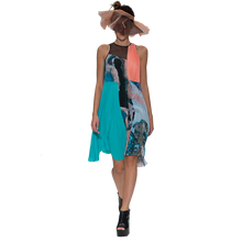 Load image into Gallery viewer, Printed Pleats Silk Dress