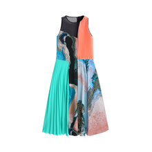 Load image into Gallery viewer, Printed Pleats Silk Dress
