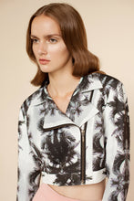 Load image into Gallery viewer, Printed Jersey Biker Jacket