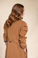 Load image into Gallery viewer, Pleated Shoulder Trench Coat