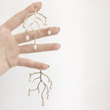Load image into Gallery viewer, Freshwater Pearls Branch Earrings Gold