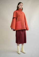 Load image into Gallery viewer, WOOL AND LEATHER KIMONO JACKET
