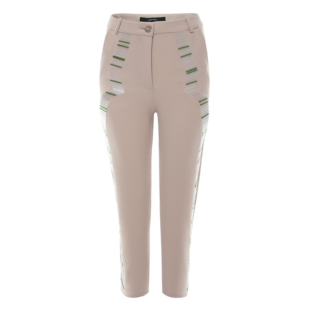 beaded crop trousers
