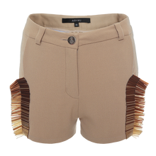 Load image into Gallery viewer, hand beaded crepe shorts front view
