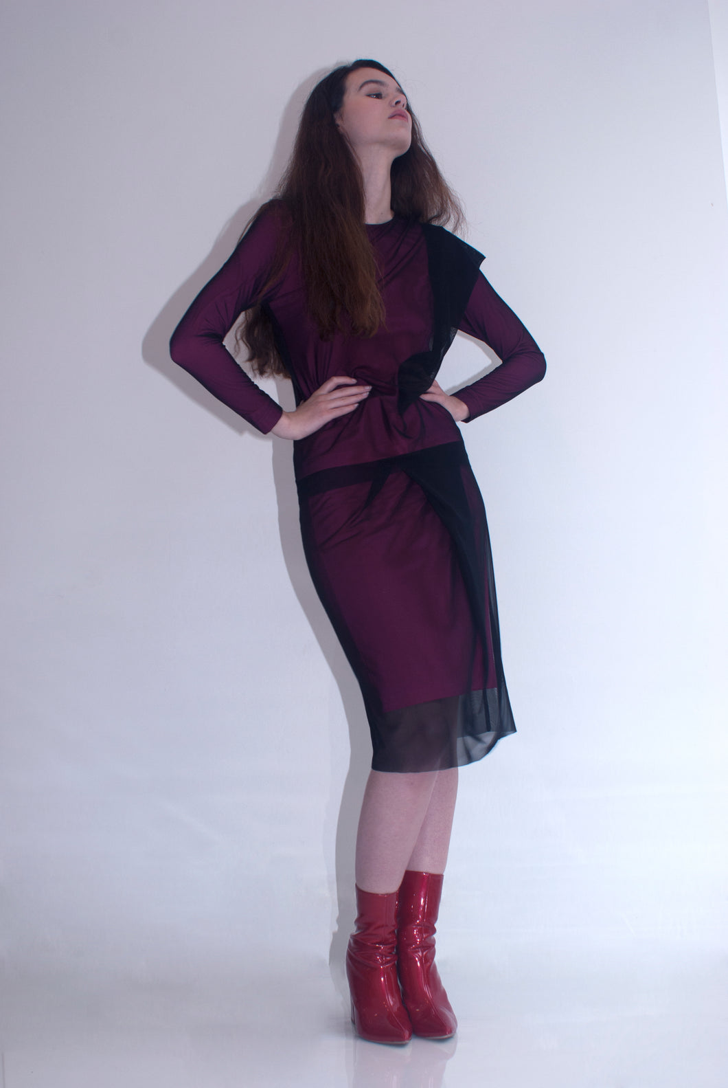 MESH FOLDING TOP PINK