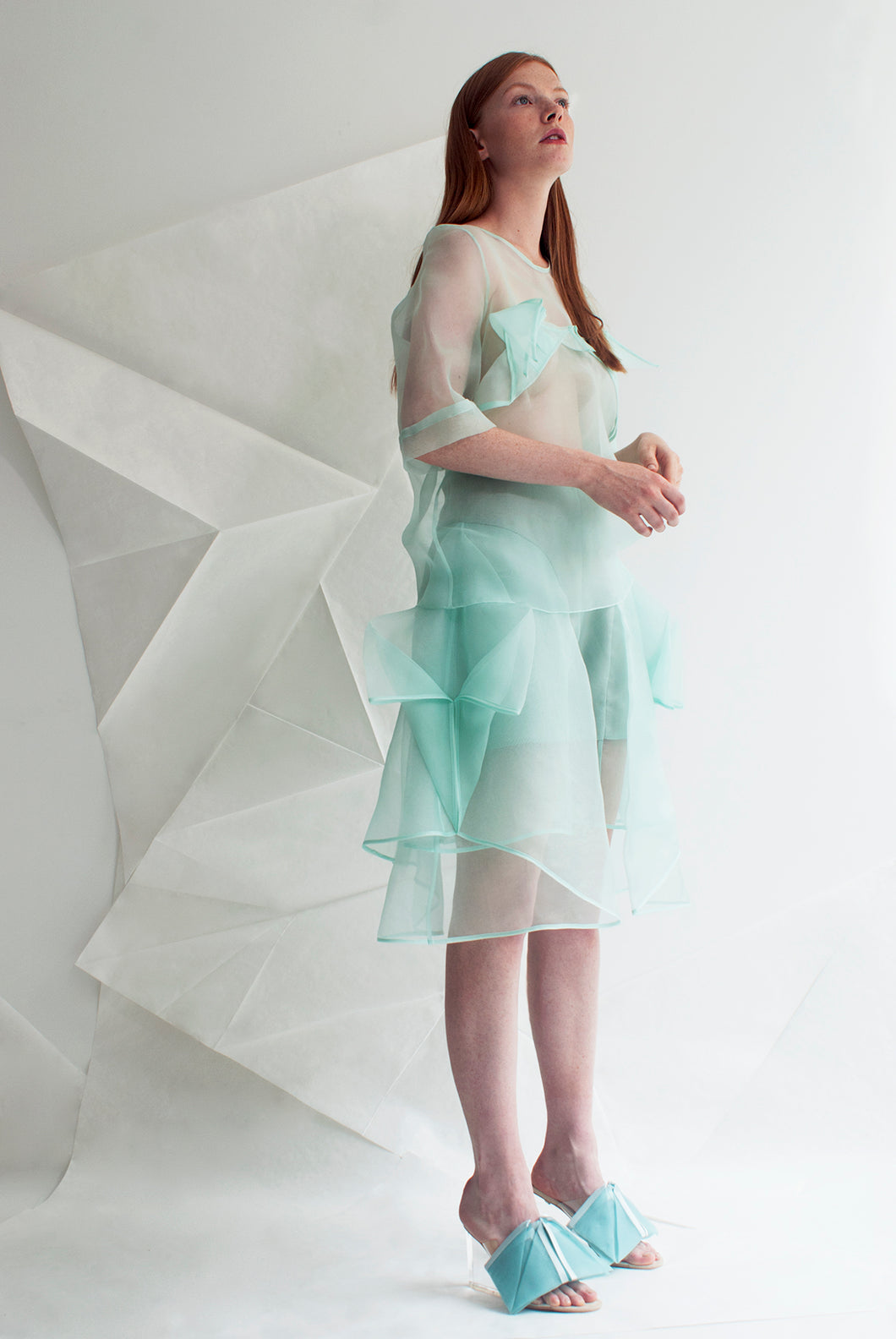 Origami Silk Organza Shorts