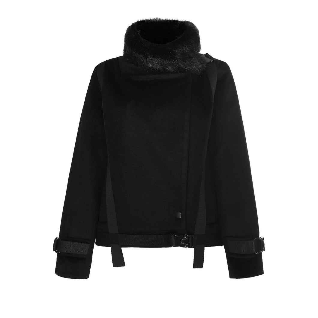 Cashmere Wool Biker Jacket